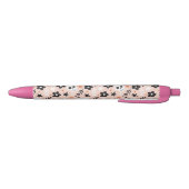 Stylo Noir Motif crâne de fleurs (Bas)