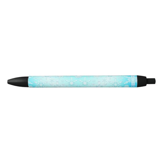 Stylo Noir Motif Crystal Snowflakes (Devant)
