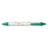Stylo Noir Motif d'amis animaux de bois mignon (Dos)