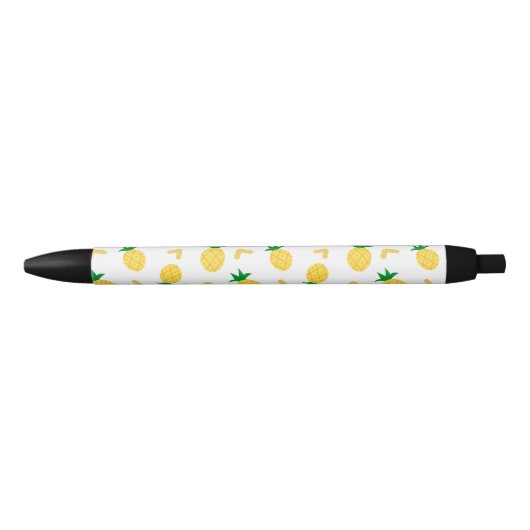 Stylo Noir Motif d'ananas mou et drôle (Devant)