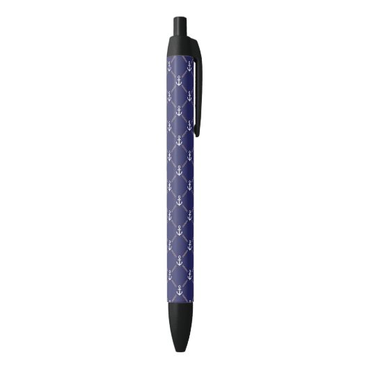 Stylo Noir Motif d'Ancre (Bas (Vertical))