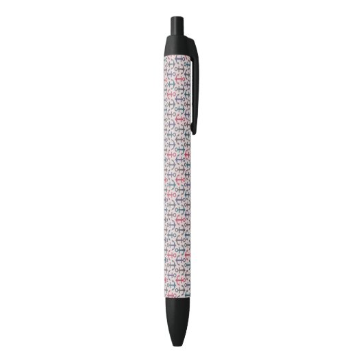 Stylo Noir Motif d'Ancre (Bas (Vertical))