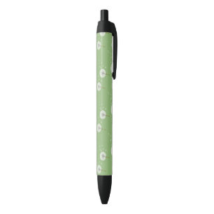 Stylo Noir Motif Dandelion sur Green Arrière - plan