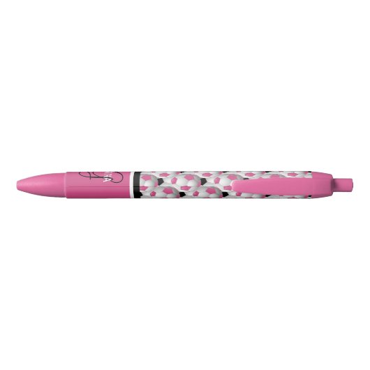 Stylo Noir Motif de balle de soccer rose Monogram (Dos)