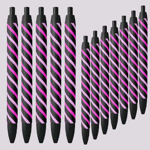 Stylo Noir Motif de bandes Abstraites colorées