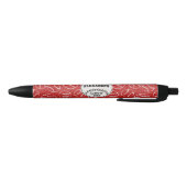 Stylo Noir Motif de baseball Red Grunge (Bas)
