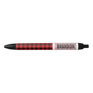 Stylo Noir Motif de bison noir sur mesure