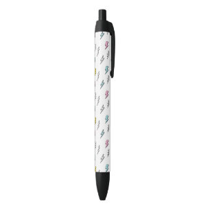 Stylo Noir Motif de boulon de foudre à doodle mignon