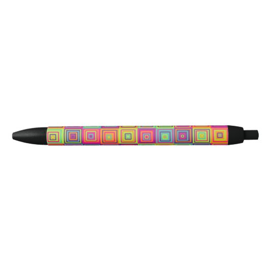 Stylo Noir Motif de carrés (Devant)