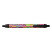 Stylo Noir Motif de carrés (Dos)