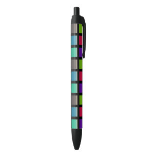 Stylo Noir Motif de carrés abstraits modernes