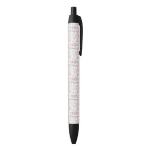 Stylo Noir Motif de cercle de point de polka
