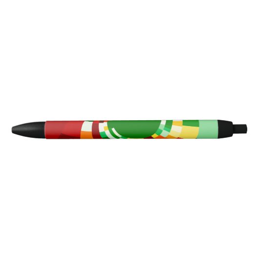 Stylo Noir Motif de cercles abstraits (Devant)