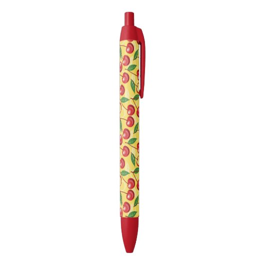 Stylo Noir Motif de cerise (Bas (Vertical))
