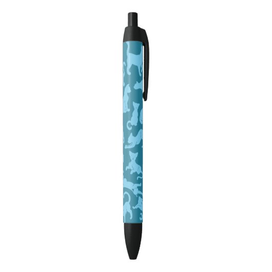 Stylo Noir Motif de chat bleu (Bas (Vertical))