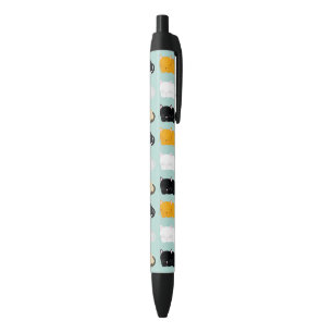 Stylo Noir Motif de chats de sommeil