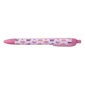 Stylo Noir Motif de chats gras sur rose (Bas)