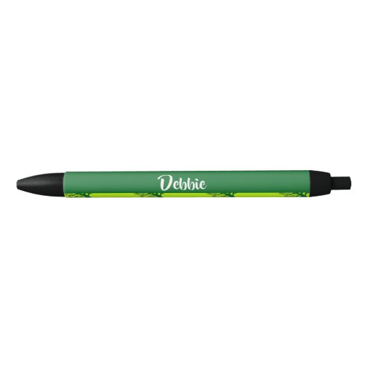 Stylo Noir Motif de chêne vert (Devant)