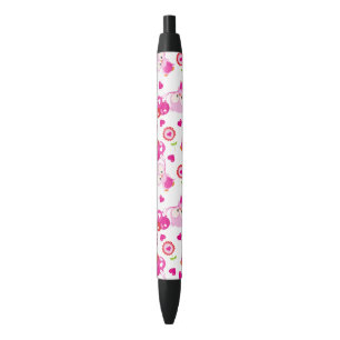 Stylo Noir Motif De Chouettes, Chouettes Mignonnes, Chouettes