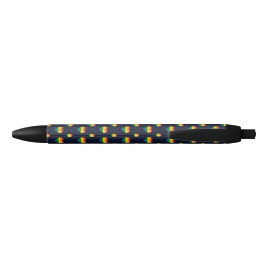 Stylo Noir Motif de coeur Rainbow 8 Bit (Dos)