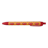 Stylo Noir Motif de coeur Red Pixel (Bas)