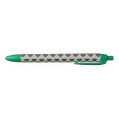 Stylo Noir Motif de coeur violet Pixel (Bas)