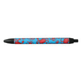 Stylo Noir Motif de crabe bleu de ciel (Devant)