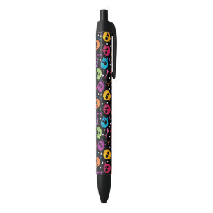 Stylo Noir Motif de crânes