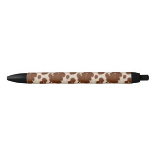 Stylo Noir Motif de cuir de veau réaliste