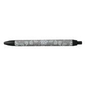 Stylo Noir Motif de dentelle, cru 6 de fleur (Devant)
