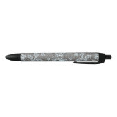 Stylo Noir Motif de dentelle, cru 6 de fleur (Bas)