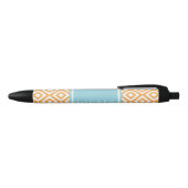 Stylo Noir Motif de diamants d'orange et d'Aqua (Haut)