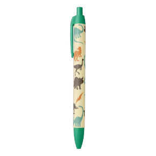 Stylo Noir Motif de Dinosaur Silhouette