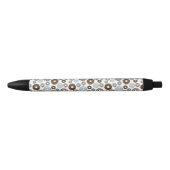 Stylo Noir Motif De Donuts, Donuts Bleus, Donuts Brown (Devant)
