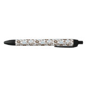 Stylo Noir Motif De Donuts, Donuts Bleus, Donuts Brown (Bas)