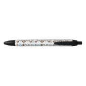 Stylo Noir Motif De Donuts, Donuts Bleus, Donuts Brown (Dos)