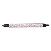 Stylo Noir Motif De Donuts, Donuts Roses, Donuts Blancs (Devant)