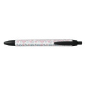 Stylo Noir Motif De Donuts, Donuts Roses, Donuts Bleus (Dos)