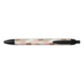 Stylo Noir Motif De FEMME Rose Et Brown (Dos)