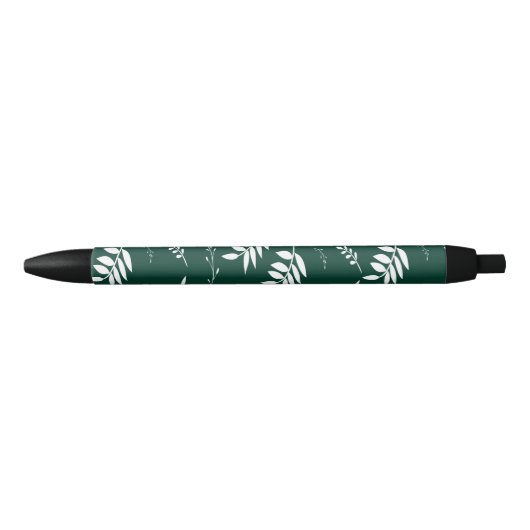 Stylo Noir motif de feuille (Devant)