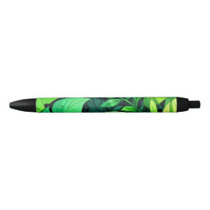 Stylo Noir Motif de feuille