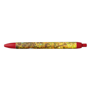 Stylo Noir Motif de feuilles d'automne
