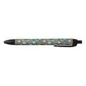 Stylo Noir Motif de fleur d'art populaire (Bas)