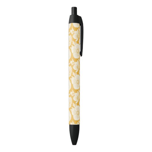 Stylo Noir Motif de fleur d'or (Bas (Vertical))