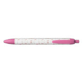 Stylo Noir Motif de fleur rose mou d'aquarelle (Dos)
