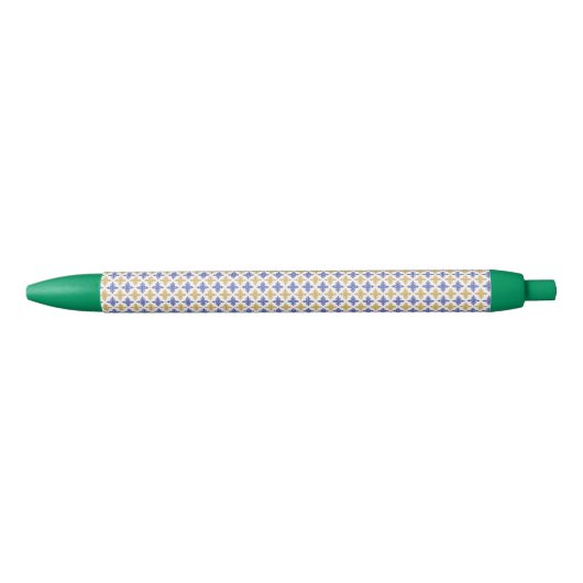 Stylo Noir Motif de fleurs (Devant)