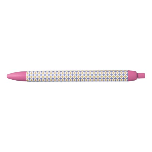 Stylo Noir Motif de fleurs (Devant)