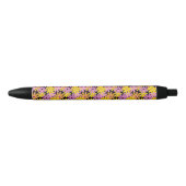 Stylo Noir Motif de fleurs de Gerbera, arrière - plan (Devant)