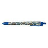Stylo Noir Motif de fleurs de la passion bleue (Bas)