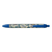 Stylo Noir Motif de fleurs de la passion bleue (Dos)